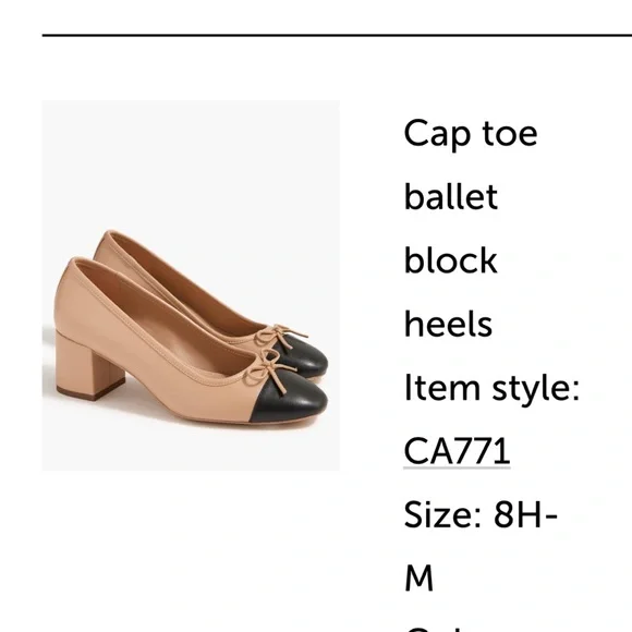 J. Crew Black and Tan Cap Toe Heels - Picture 1 of 6